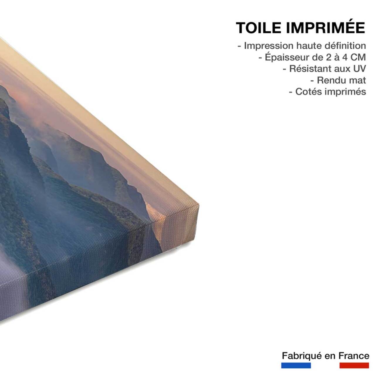 Tableau paysage sur le rocher  Toile imprimée