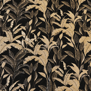 Tissu d'ameublement Jacquard Motif Jungle - Noir