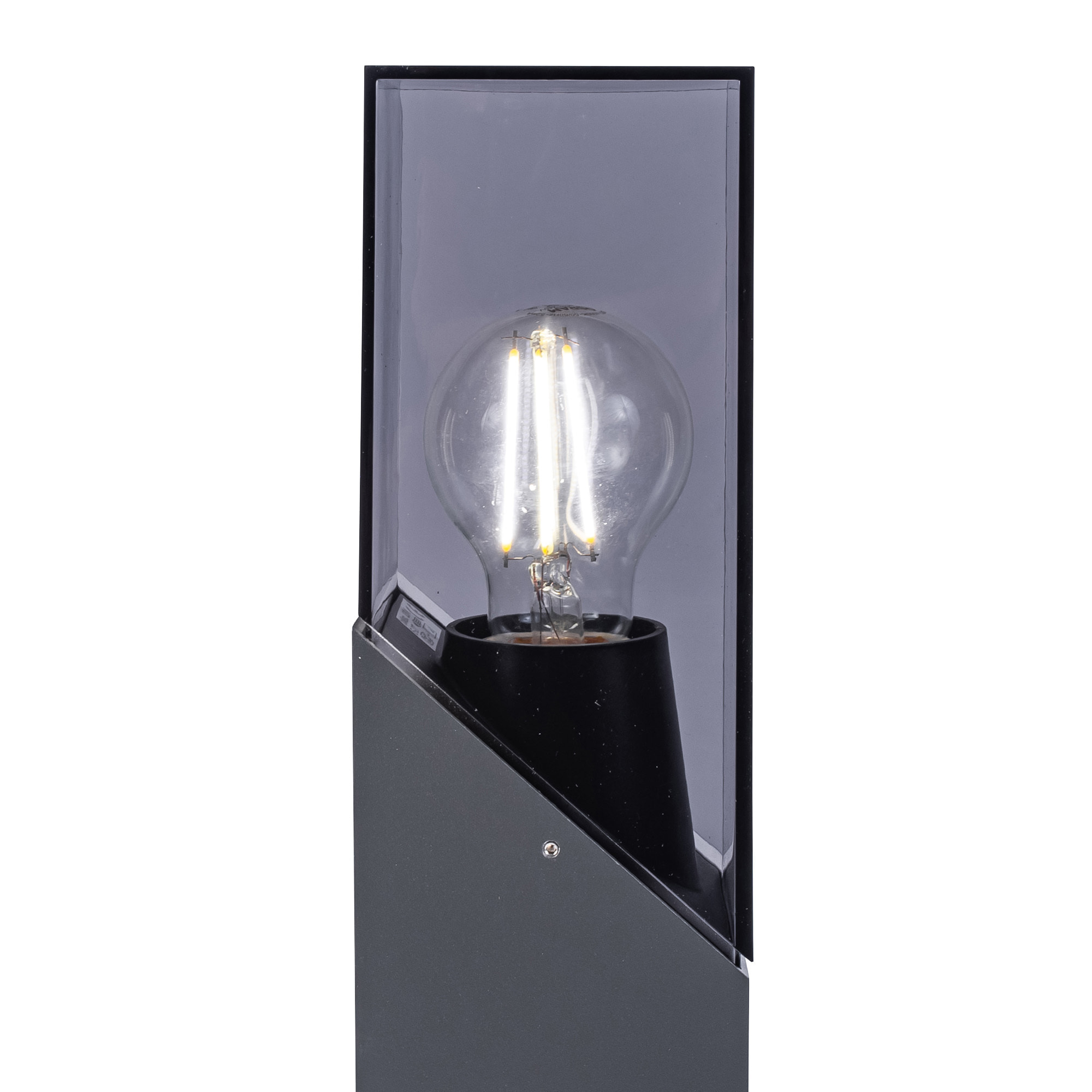 FORLIGHT Baliza Exterior IP54 LED 15W Gris Urbano E27 para Jardín, Camino, Entrada