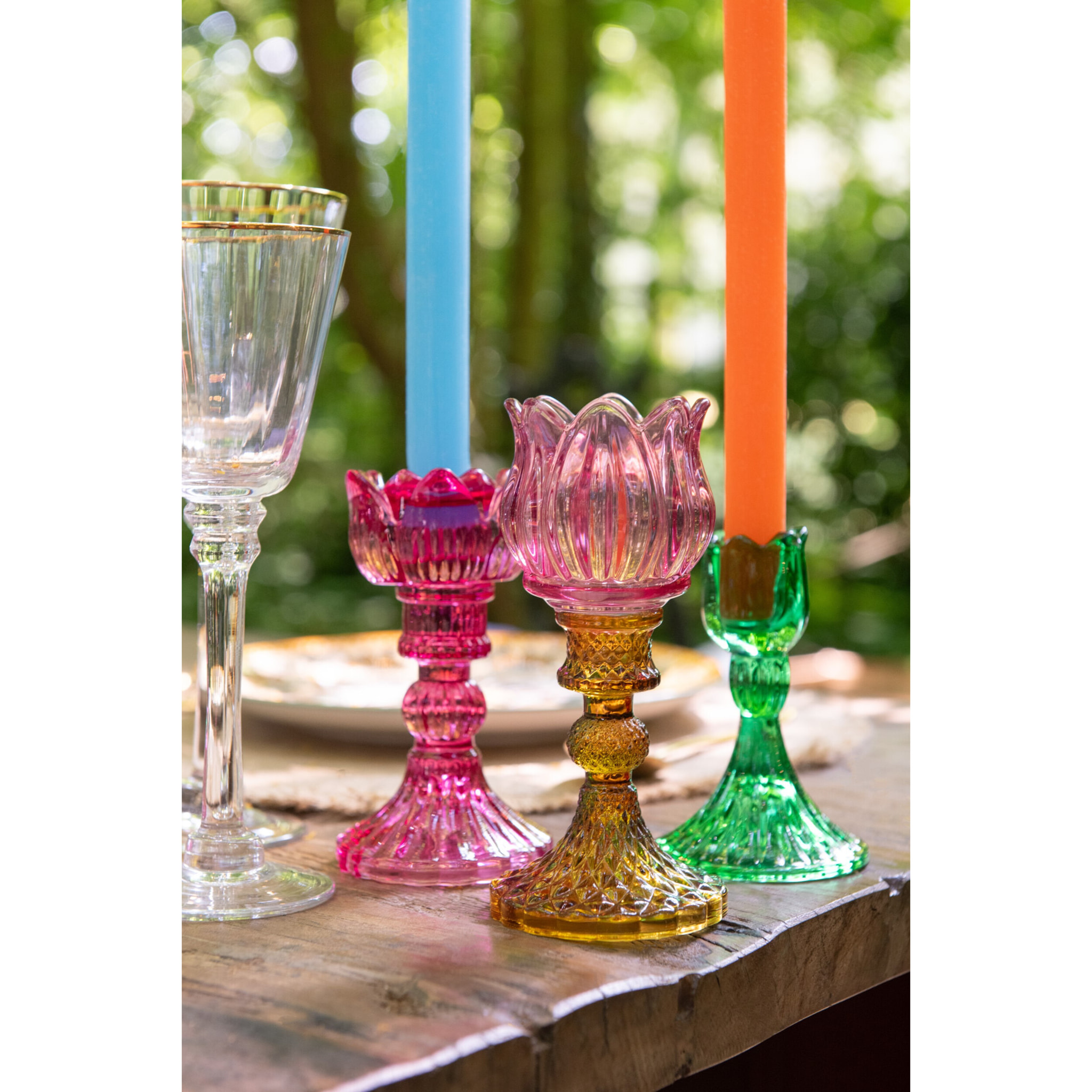J-Line chandelier Rose - verre - mix - 3 pièces