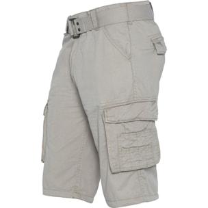 BERMUDA ARMY MULTIPOCKET CON CINTURA TWILL COTONE SCHOTT CIMENT