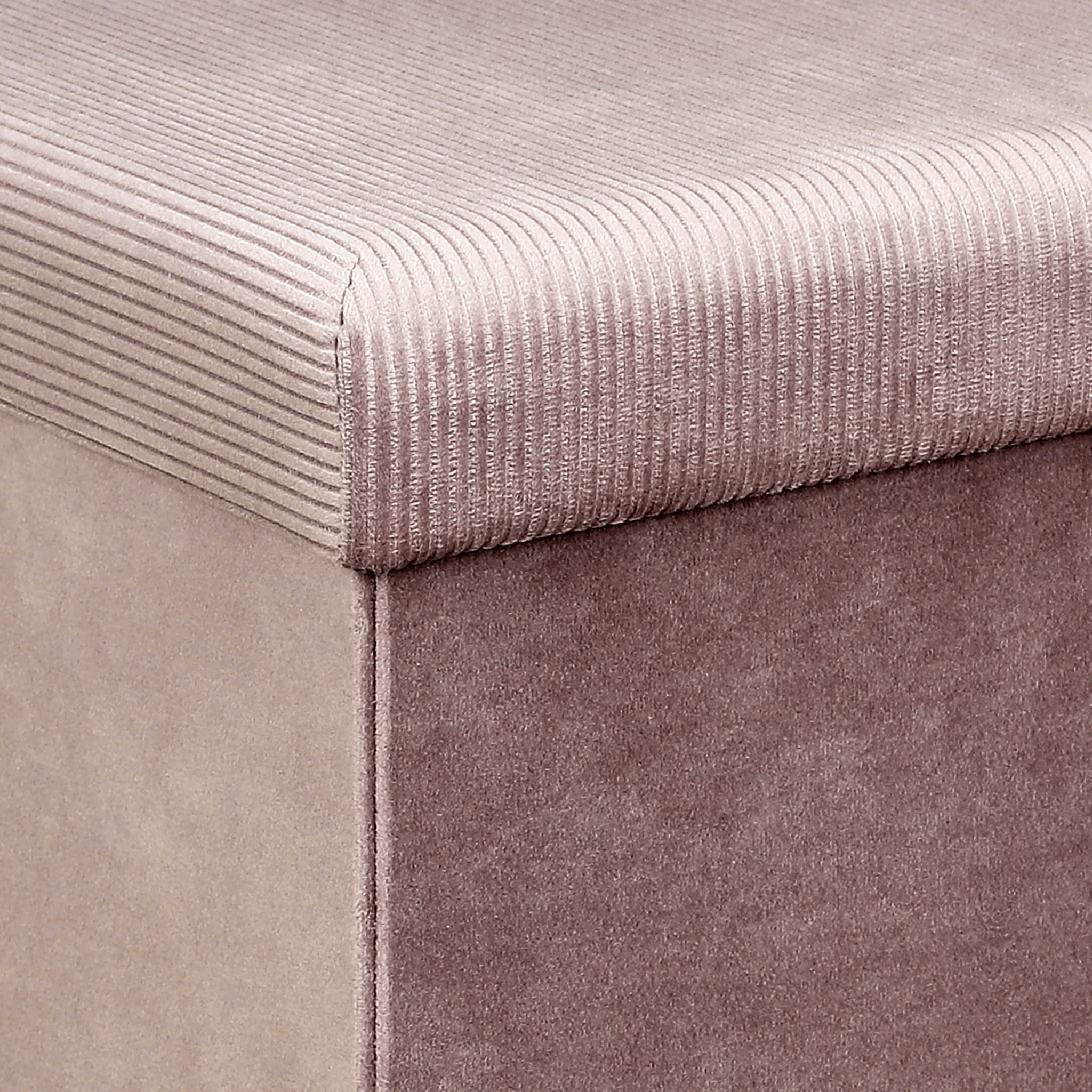 Coffre Pouf Pliable Velours Cotele Giulia Rose