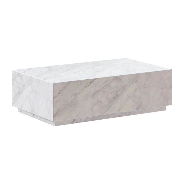 Table basse rectangulaire en marbre blanc - Izaé