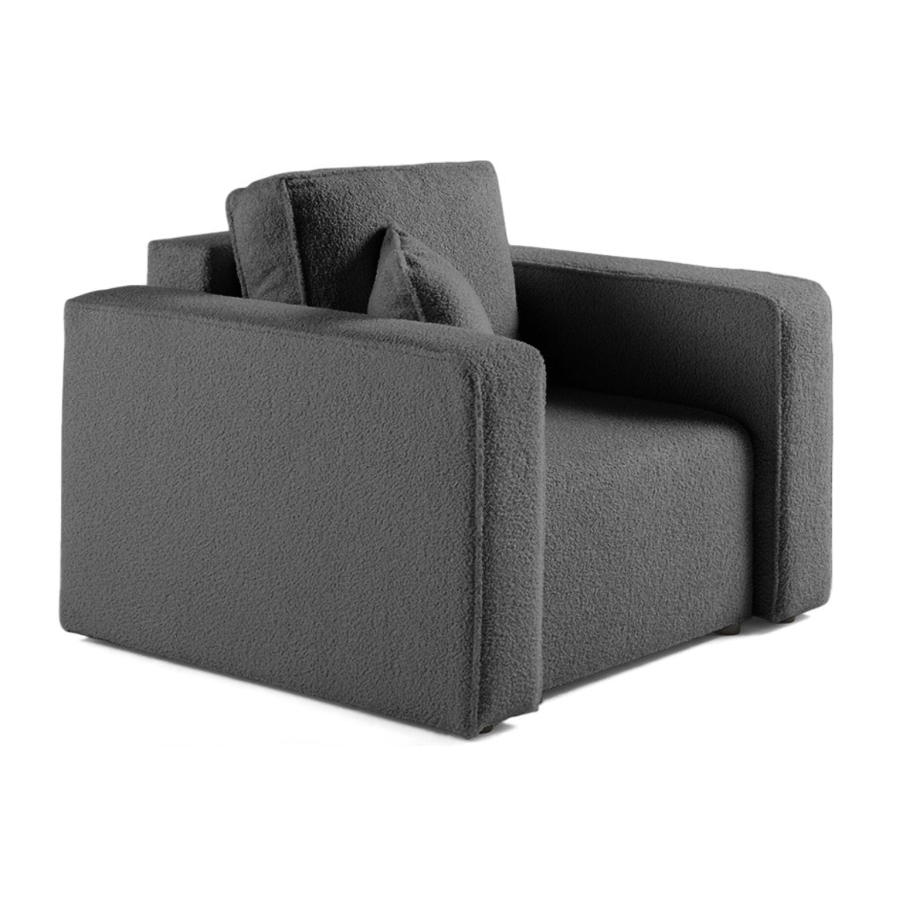 Topaze - fauteuil - en tissu bouclette - Gris