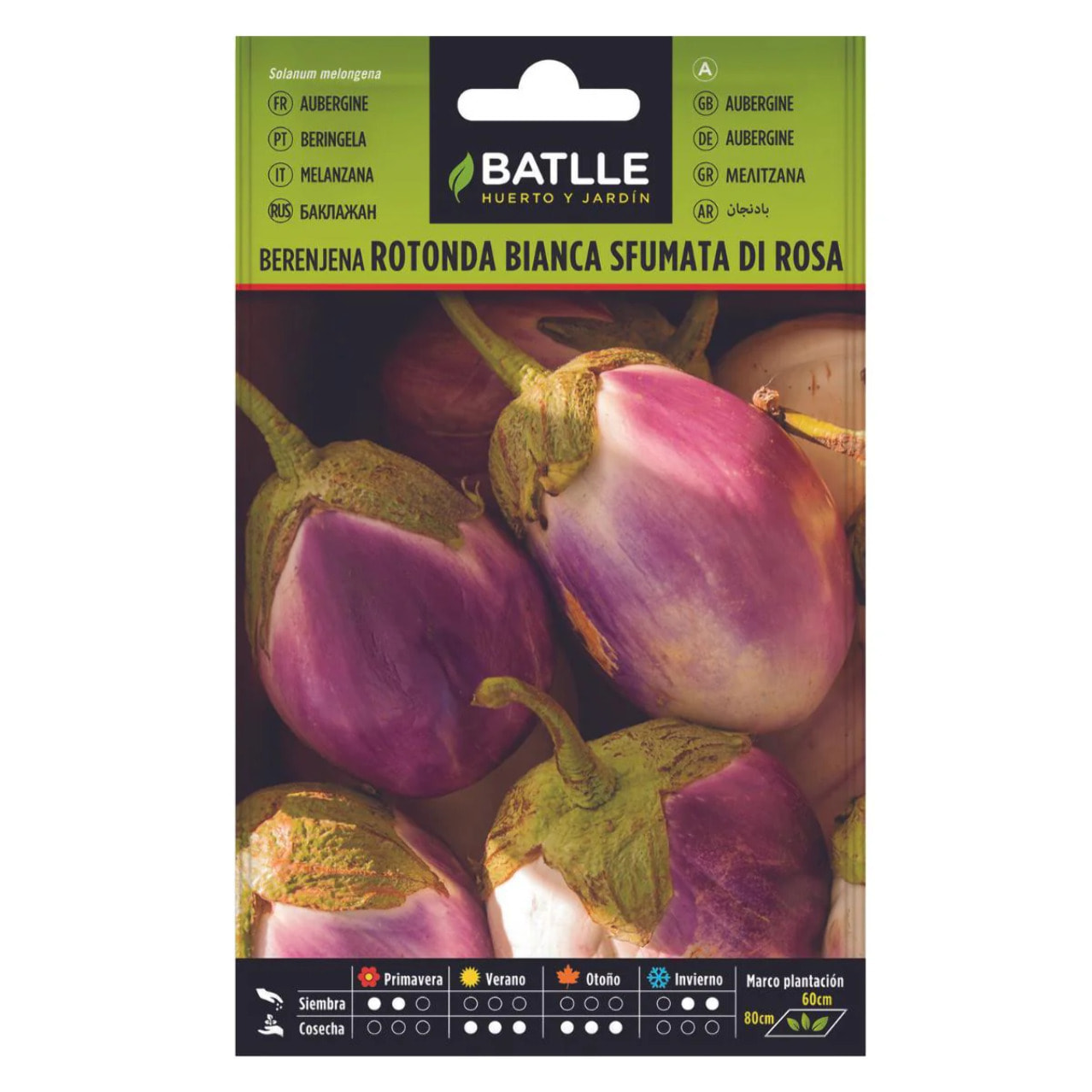 Semillas de Berenjena Rotonda Bianca Sfumata di Rosa Batlle