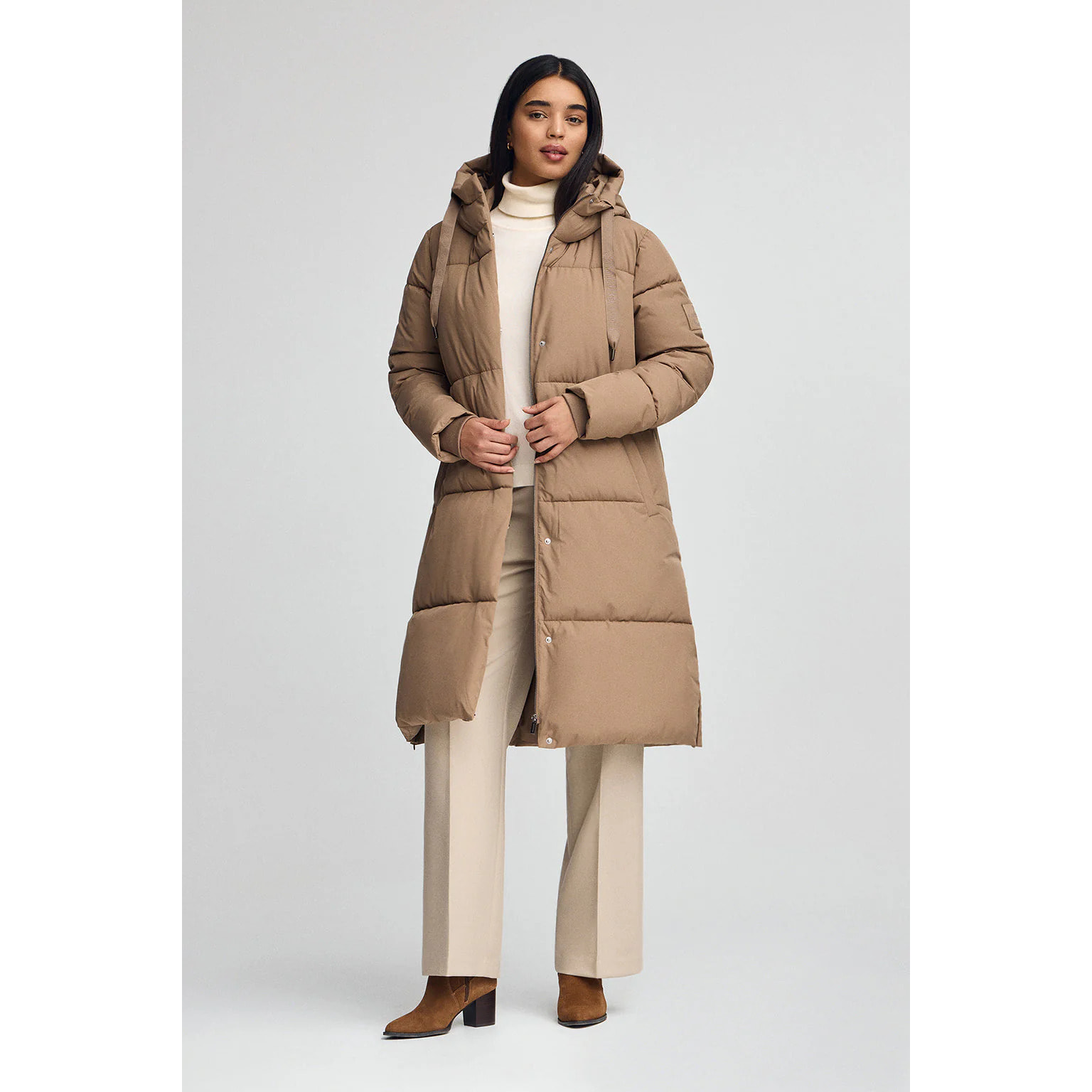 Chaqueta Anne camel con logo Polo Club