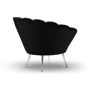 Fauteuil "Kingston" en velours noir