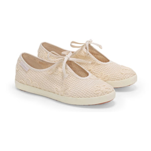 Superga - Ballerine Donna Beige - 2442 BALLERINA LACE NET FLOWER CROCHET