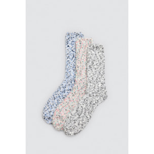 Confezione da 3 calzini in pelliccia testurizzata maculata