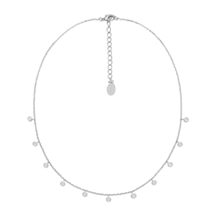Collana U.S. Polo Assn. In metallo argentato con cristalli bianchi