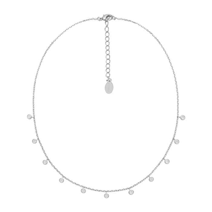 Collana U.S. Polo Assn. In metallo argentato con cristalli bianchi