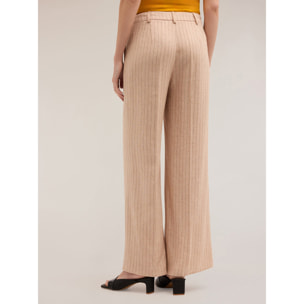 Motivi - Pantaloni palazzo fantasia gessata - Beige