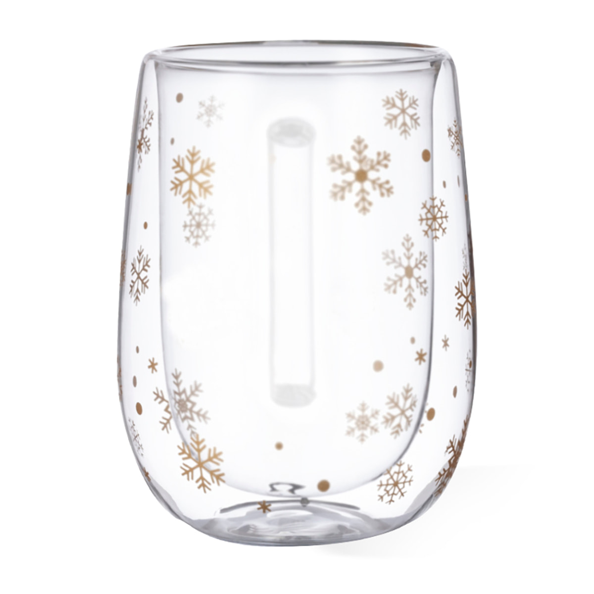Taza térmica de doble pared y 400 ml de capacidad. Con original diseño de copos de nieve.