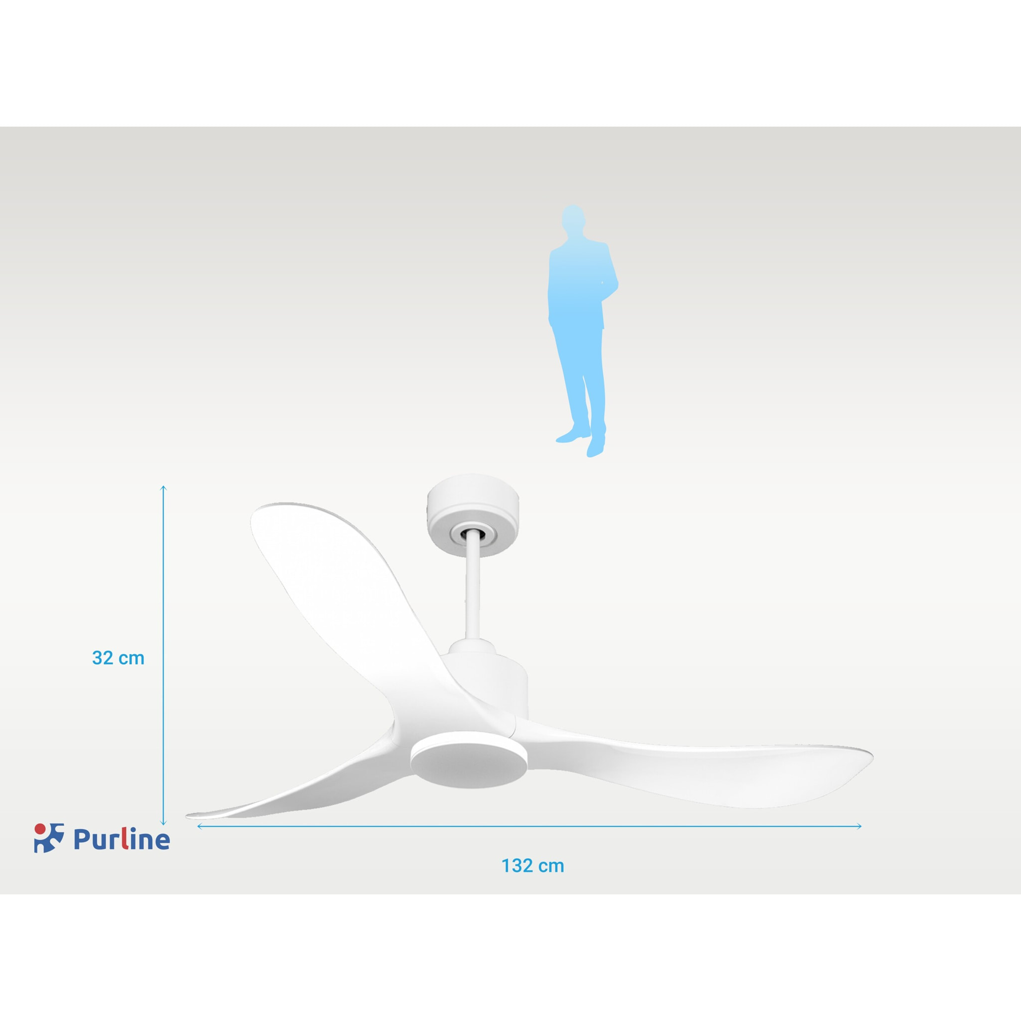 Ventilador de techo Reversible Termostato Wifi Motor DC Techos Inclinados Mando a Distancia Hypersilence Memoria TongaD132C0364872 PURLINE