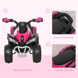 Quad Correpasillos para Niños con Luces y Música Rosa