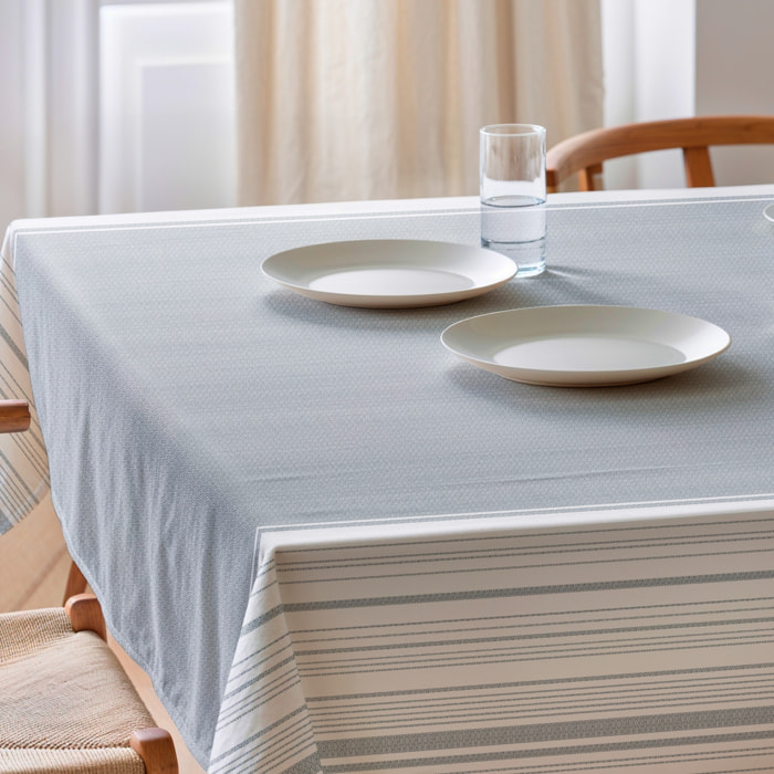 Nappe imprimée anti-tâches EDEN BLEU