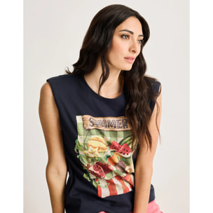 Camiseta Manga Corta Azul Marino - Bangana