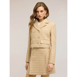 Motivi - Giacca corta doppiopetto in bouclé - Beige