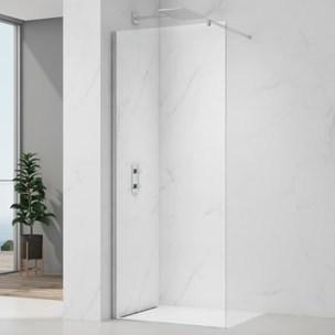 Project paroi de douche à l'italienne 80 cm avec accessoires de montage, chrome brillant (SATBWIPRO80)