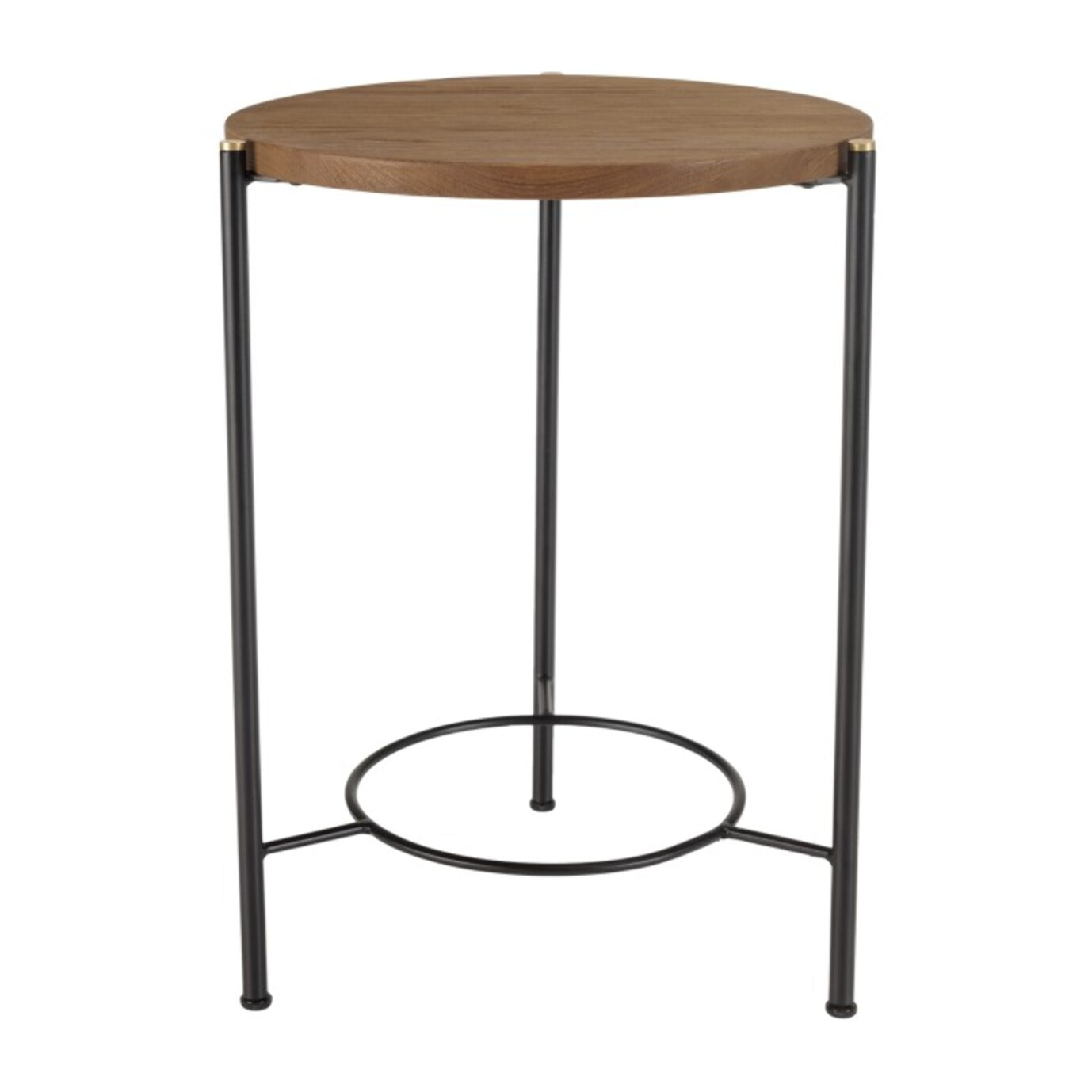 SIXTINE - Table d'appoint ronde 3 pieds en métal noir