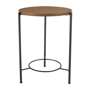 SIXTINE - Table d'appoint ronde 3 pieds en métal noir