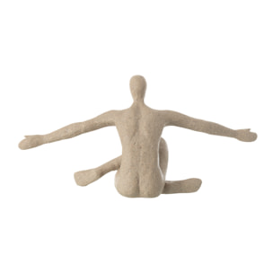 J-Line décoration Figurine Bras Ouverts - polyrésine - beige