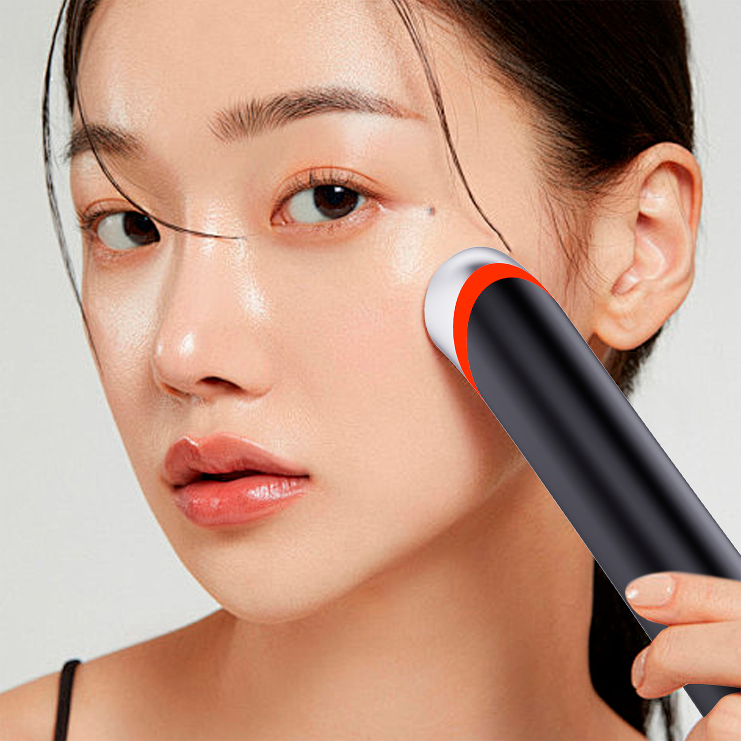 Instrumento de belleza 4 en 1 con luces LED, EMS y modo calor.