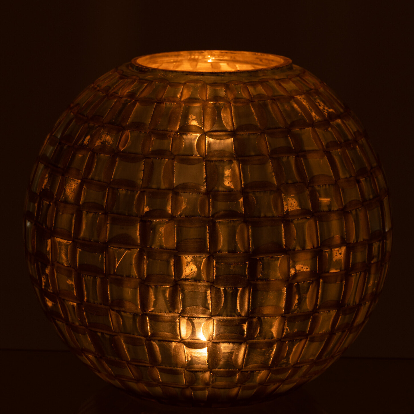 J-Line bougeoir Alara - verre - gris - large