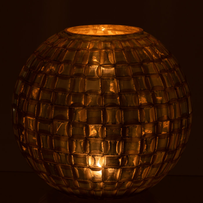 J-Line bougeoir Alara - verre - gris - large