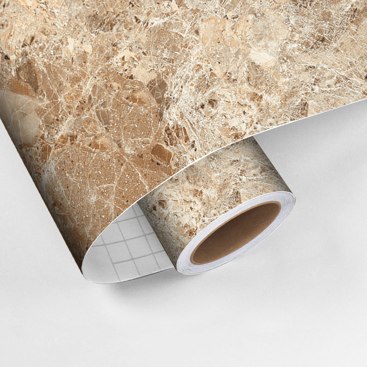 Revêtement sticker sol - MARBRE DE ANCÔNE - Rouleau adhésif Protection Anti-dérapant