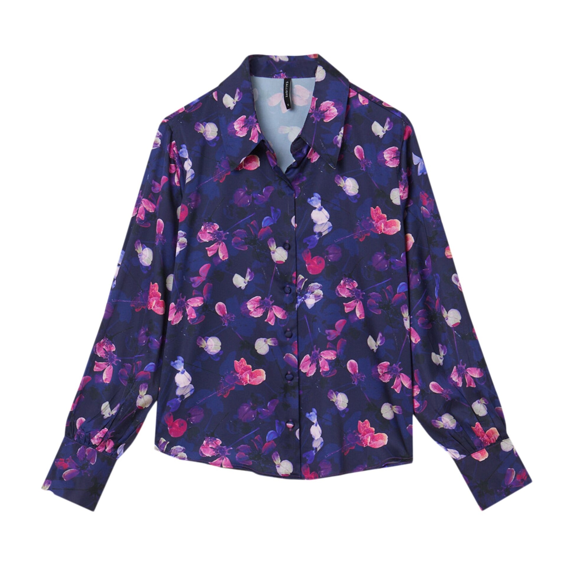 Camicia in raso a fiori