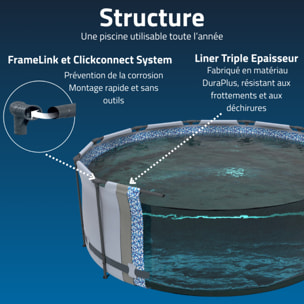 Bestway Piscine hors sol tubulaire ronde Bestway Steel Pro Max 427 x 107 cm gris clair