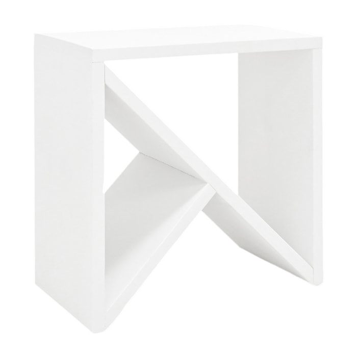 Table de chevet ou table d'appoint en bois massif ton blanc en différentes tailles