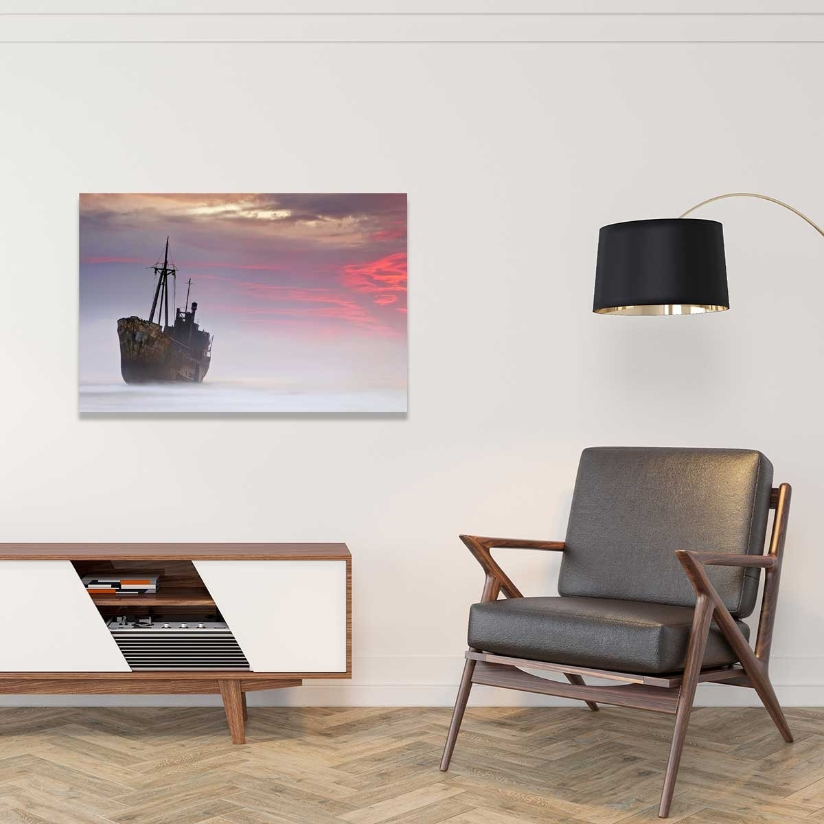 Tableau Bateau naufrage fantôme Tableau alu Dibond