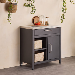 Module de cuisine extérieure acier 1 tiroir 1 porte L80cm GRIMAUD