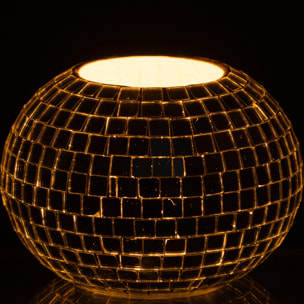 J-Line bougeoir Boule Mosaïque - verre - argent
