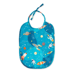 Bavoir enfant coton mélangé 340 g/m² imprimé vert Galaxies sideral
