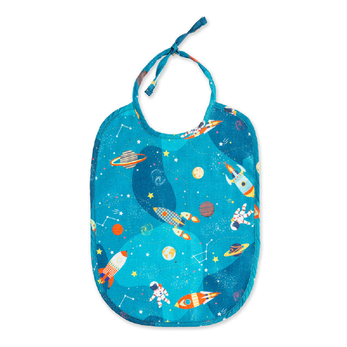 Bavoir enfant coton mélangé 340 g/m² imprimé vert Galaxies sideral