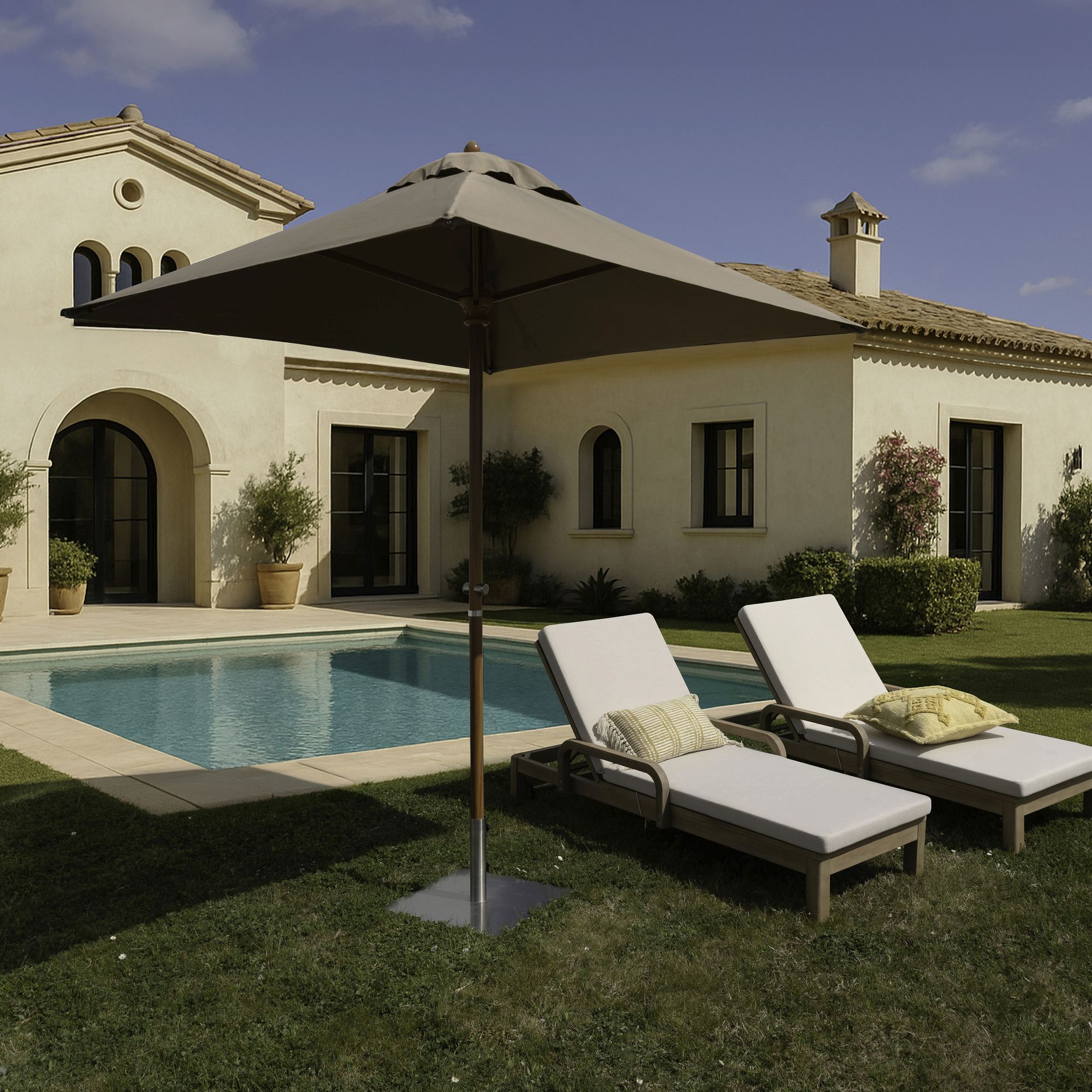 Parasol en aluminium et toile taupe 200cm COMETE