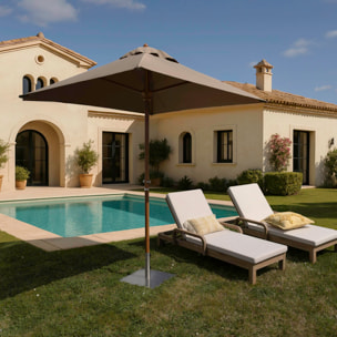 Parasol en aluminium et toile taupe 200cm COMETE