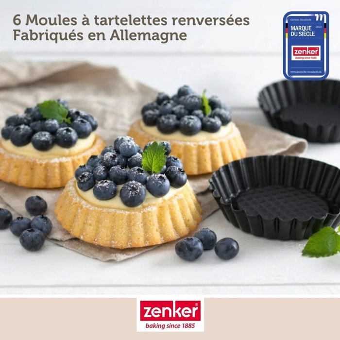 Lot de 6 moules à tartelettes 10 cm Zenker Black Metallic