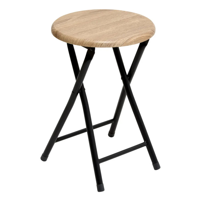 Tabourets pliants effet bois naturel