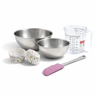 Set de 54 ustensiles de pâtisserie moules à muffins bols à mixer spatule et verre doseur Zenker Haribo