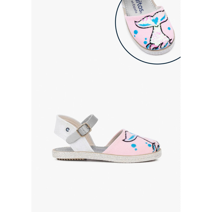 Espadrillas con paillettes a sirena per bambine