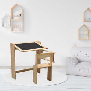 Pupitre pizarra infantil plegable en barniz