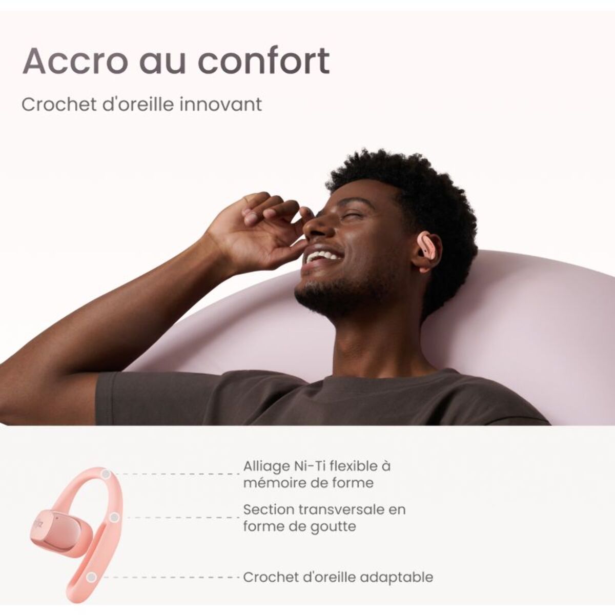 Ecouteurs SHOKZ OpenFit Air Rose