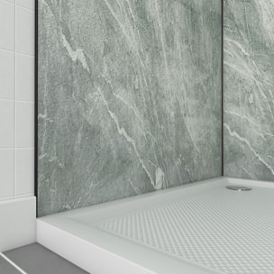 Pack de 2 Panneaux Muraux Pierre Artic Green 90+90x210 cm avec Profilés NOIR MAT - STONE'IT