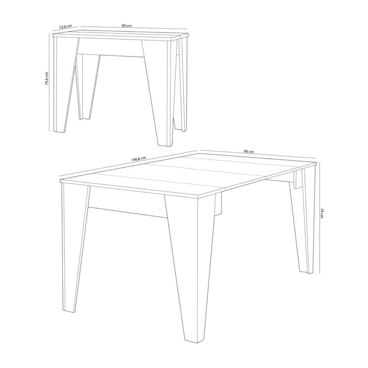 Mesa consola extensible TM Roble TM