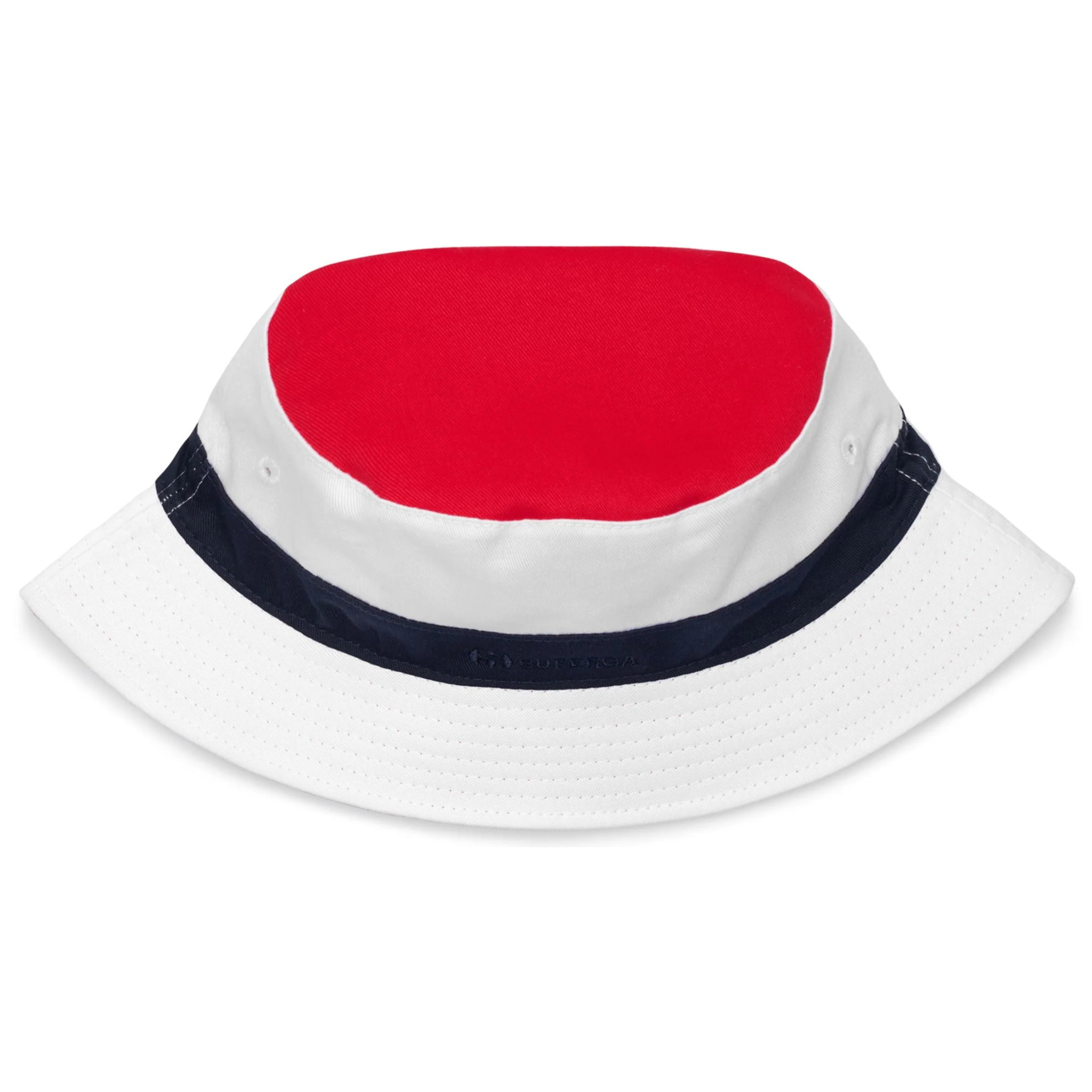 Cappelli Superga Uomo Donna Bianco Bucket Hat Colorblock Reversible