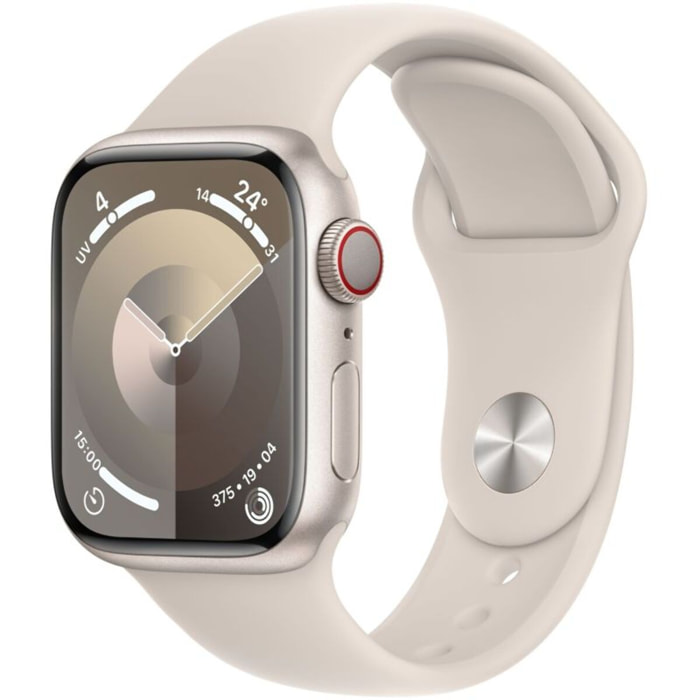 Montre connectée APPLE WATCH Serie 9 Cellular 41mm Aluminium/Lumière S/M